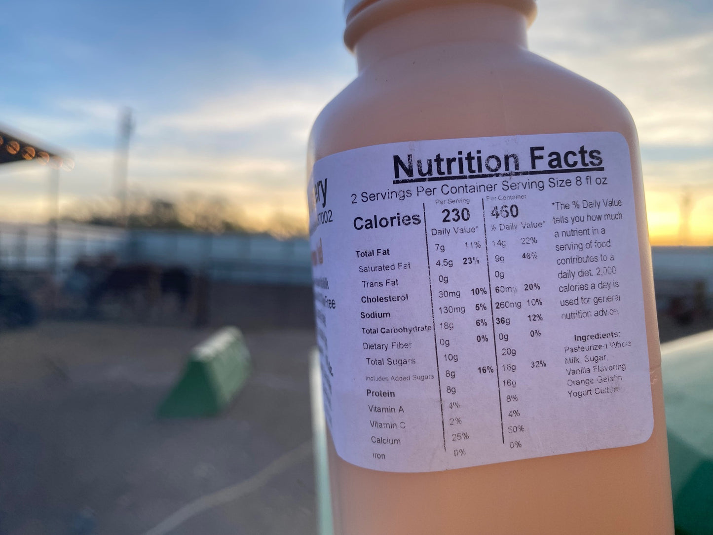 Orange Flavored Drinkable Yogurt 16 oz.